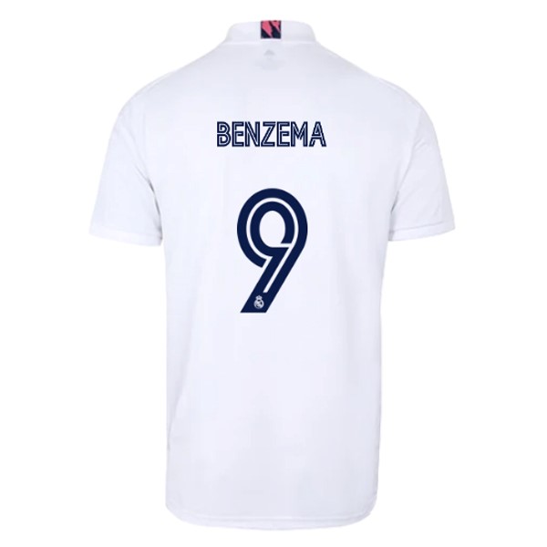 Trikot Real Madrid Heim NO.9 Benzema 2020-21 Weiß Fussballtrikots Günstig